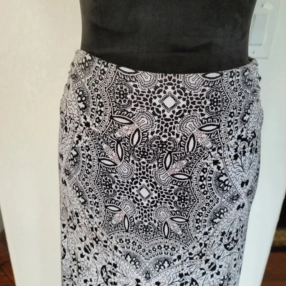 Maxi CYNTHIA ROWLEY Stretch SKIRT Fold Over White